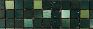 background of dark, multicolored tiles, top view, banner clipart