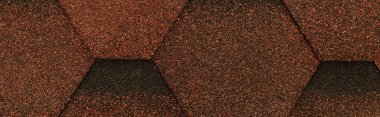 top view of bituminous roofing tiles background, top view, banner clipart