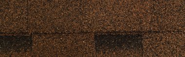 top view of brown bituminous roofing tiles background, banner clipart