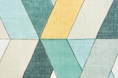 Soyut geometrik şekillerin pastel renklerdeki arkaplanı, üst görünüm