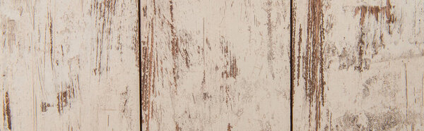 background of grungy, hardwood boards, painted in white, top view, banner