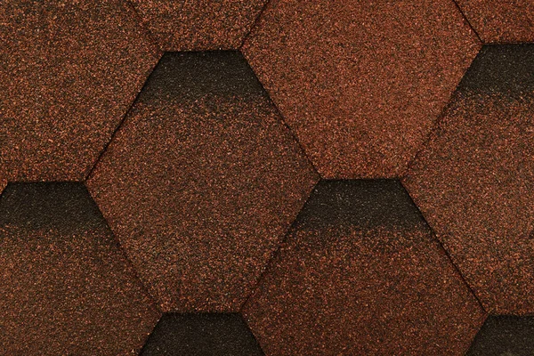 Braune Bituminöse Dachziegel Mit Rauer Struktur Draufsicht — Stockfoto