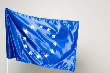 blue european union flag isolated on grey  clipart
