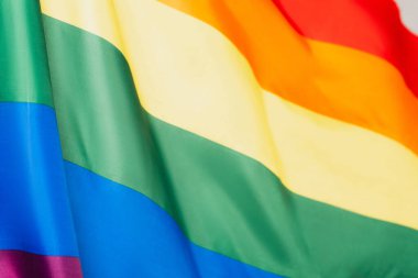 close up of rainbow colors of lgbt flag 
