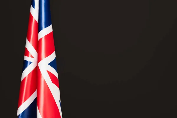 Flaga Narodowa Zjednoczonego Królestwa Czerwonym Krzyżem Odizolowanym Czarno Przestrzenią Kopiującą — Zdjęcie stockowe