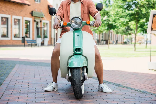 Cropped View African American Man Scooter Outdoors — Stock Photo, Image