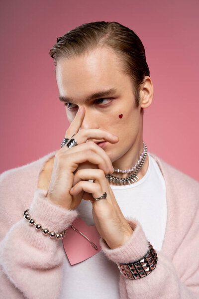 A young man showcases his unique style and creativity on Valentines Day.