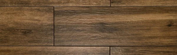 Brown, wooden laminate flooring background, top view, banner — Stock Photo