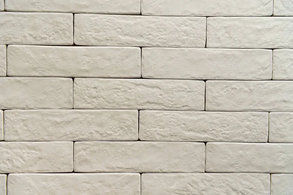 White brick wall textured surface background, top view — Stock Photo