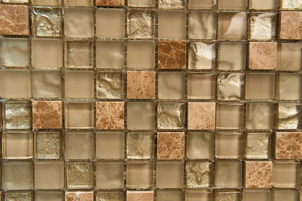 Small glass and marble tiles surface, top view — Stock Photo