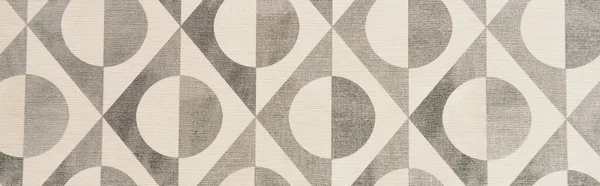 Fondo gris con patrón geométrico abstracto, vista superior, banner - foto de stock