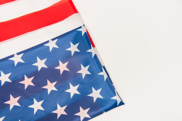 Vista superior de la bandera americana aislada en blanco — Stock Photo