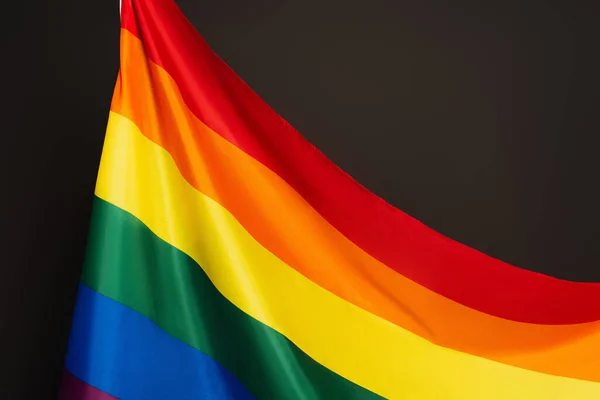 Rainbow colors on lgbt flag isolated on black — Stock Photo