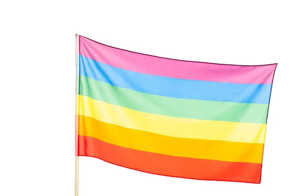 Colores del arco iris en la bandera lgbt aislado en blanco - foto de stock