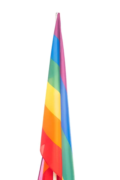 Colorful lgbt flag isolated on white — Stock Photo