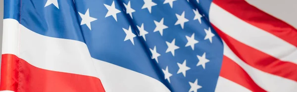 Close up of flag of america with stars and stripes, banner — Stock Photo