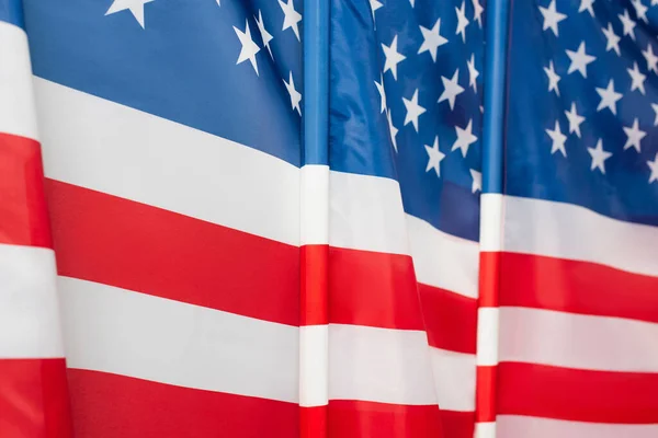 Gros plan du drapeau rouge et bleu de l'Amérique — Photo de stock
