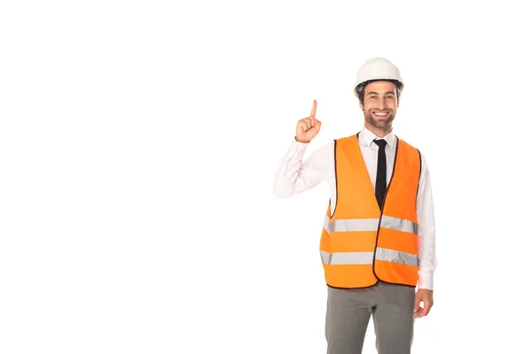 Ingénieur ayant idée isolé sur blanc — Photo de stock