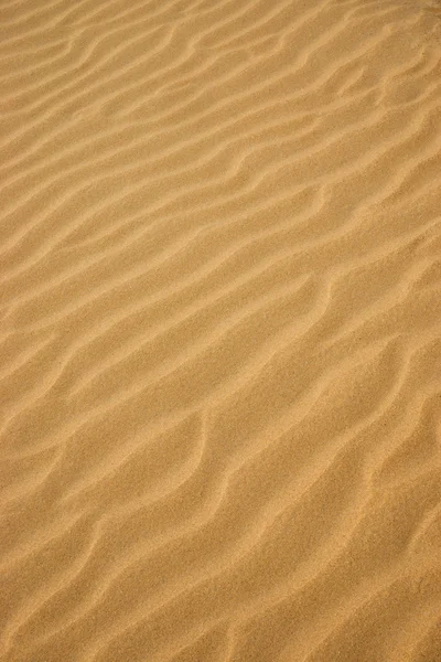 Linjer i den gula sanden på en strand. Ur fokus bild. — Stockfoto