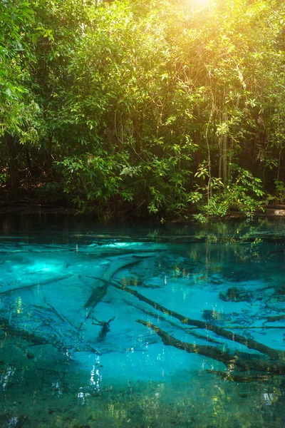 KITAmazing nature, blauwe vijver in het forest. Krabi, Thailand. — Stockfoto