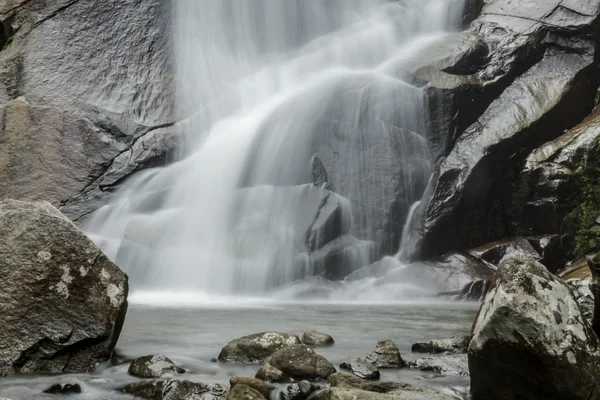 Cascata e roccia nella foresta — Foto Stock