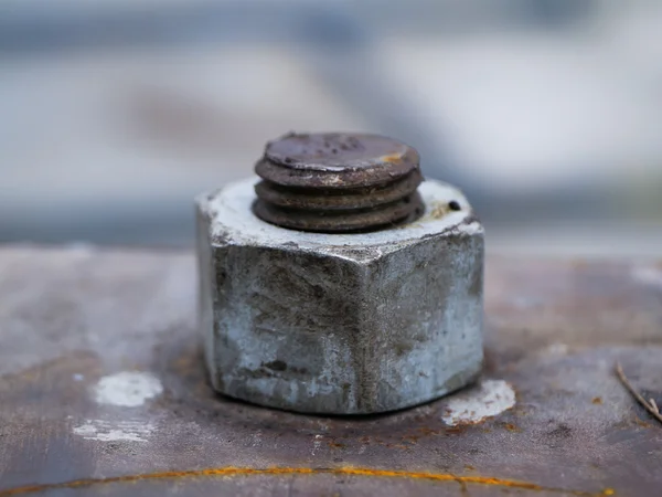 Close up old bolts and nuts with rust. — Stock Photo, Image