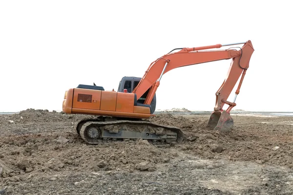 Backhoe está cavando na construção . — Fotografia de Stock