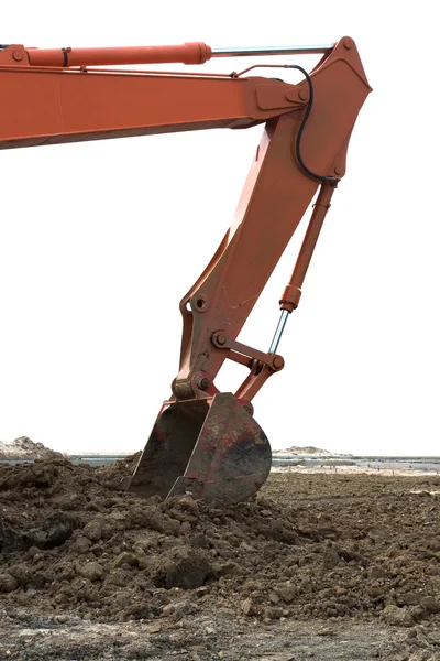 La terna sta scavando nella costruzione . — Foto Stock