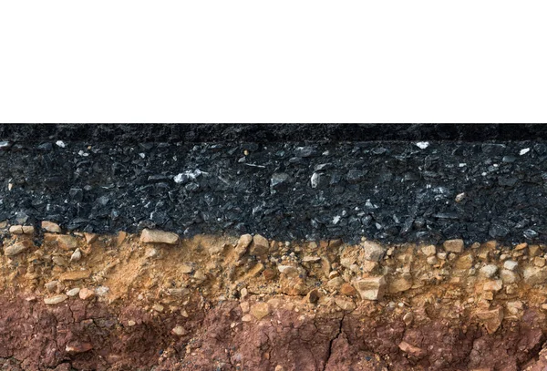Layers of road with soil and rock. — Stock Photo, Image