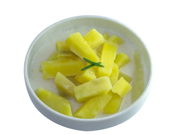 Close Thai Dessert Beni Haruka Sweet Potato Coconut Milk Isolate — Stock Photo, Image