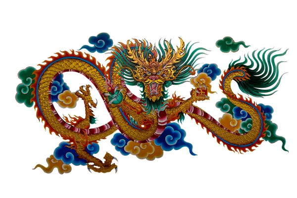 Dragon Painting Religious Beliefs Chinese Shrine Isolate White Background Clipping — Stock Photo, Image