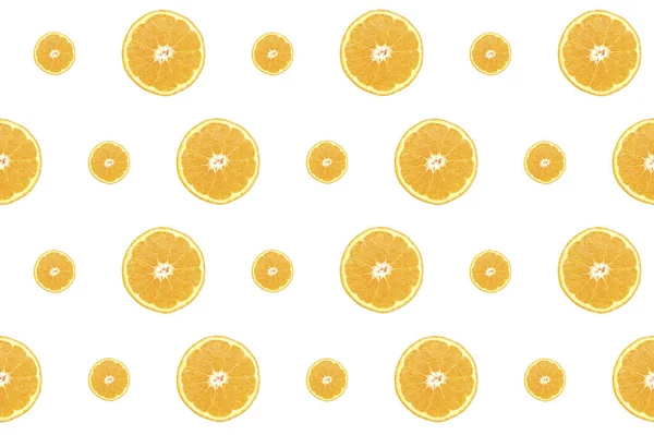 Vzor Obrázek Čerstvé Pomerančové Ovoce Bílém Pozadí — Stock fotografie