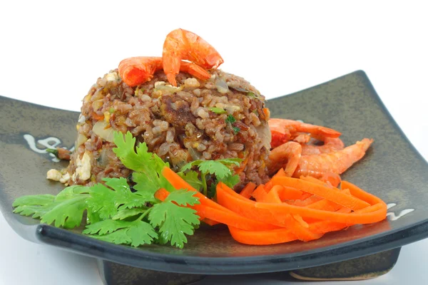 Chinese Cuisine - Fried Rice with Vegetables and shrimp — Stock Photo, Image