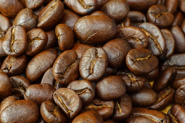 Macro image of roasted coffee beans — Stock Photo, Image