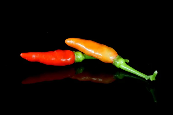 Chili pepper isolated on a black background — Stock Photo, Image