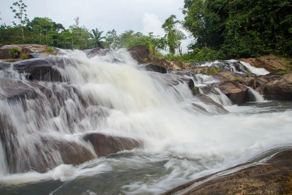 Vattenfall i tropisk skog. — Stockfoto