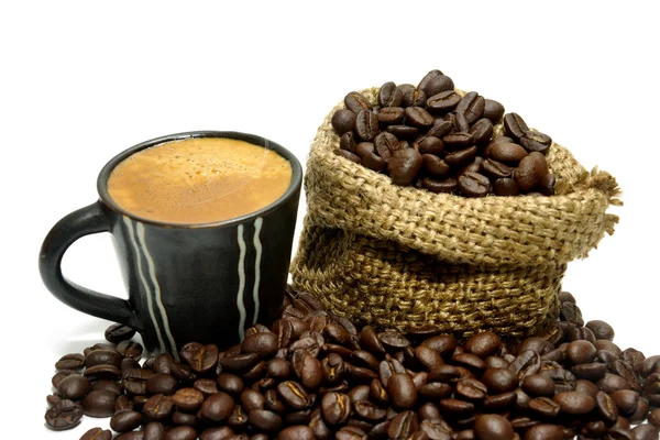 Kahve ve kahve çekirdeği — Stok fotoğraf