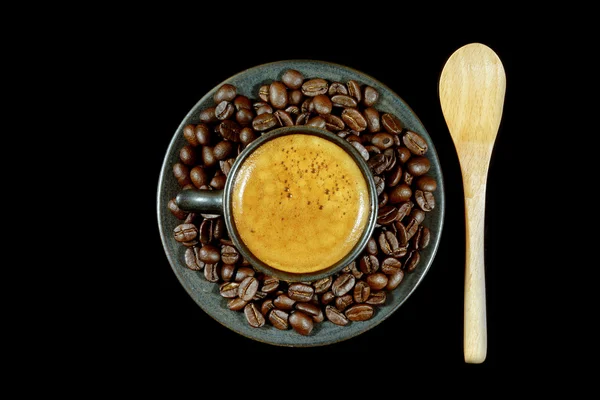 Káva a kávové zrno — Stock fotografie