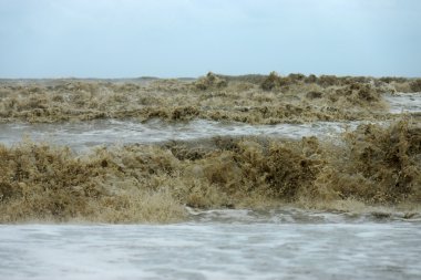Şiddet muson sezonu siyah dalga.