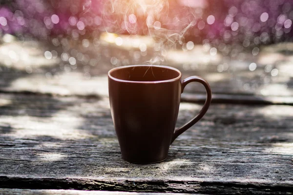 Morning coffee on the wood. — Stock Photo, Image