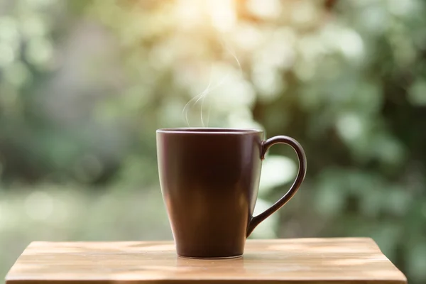 Morning coffee on the wood. — Stock Photo, Image