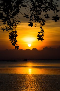 Göl günbatımı gökyüzü