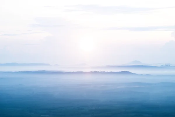 W lecie, Tajlandii, w górach mgła. — Zdjęcie stockowe