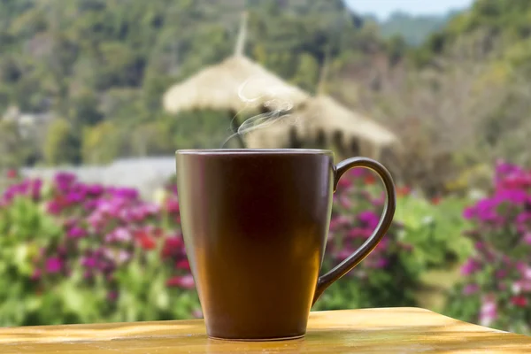 Morning coffee on the wood. — Stock Photo, Image