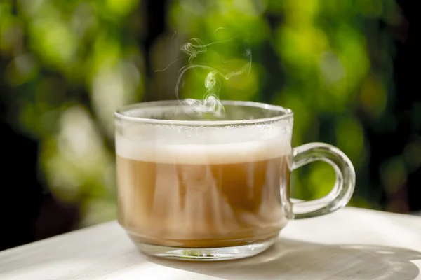 Hot coffee in the morning — Stock Photo, Image