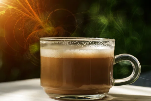 Hot coffee in the morning — Stock Photo, Image