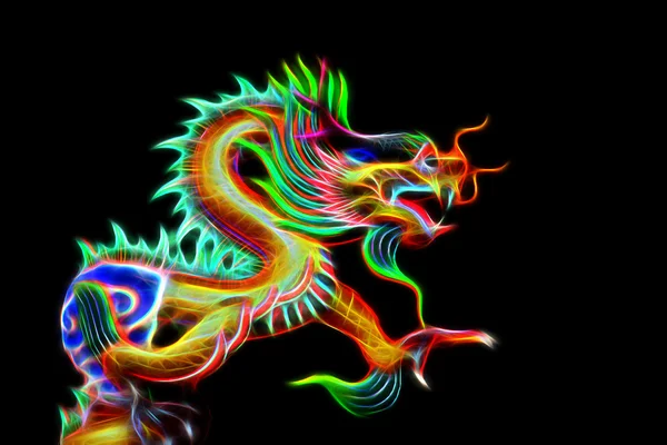 Imagem brilhante do dragão colorido — Fotografia de Stock