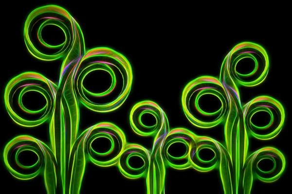 Glow image of the Bird's nest fern — Stock Photo, Image