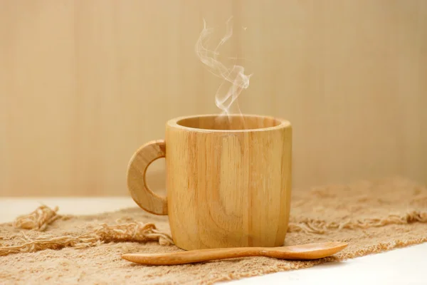 Taza de café de madera — Foto de Stock