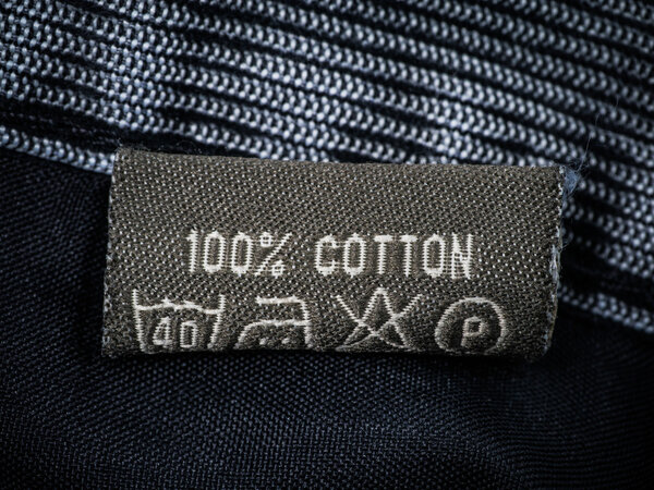 Old cotton tag of jeans.